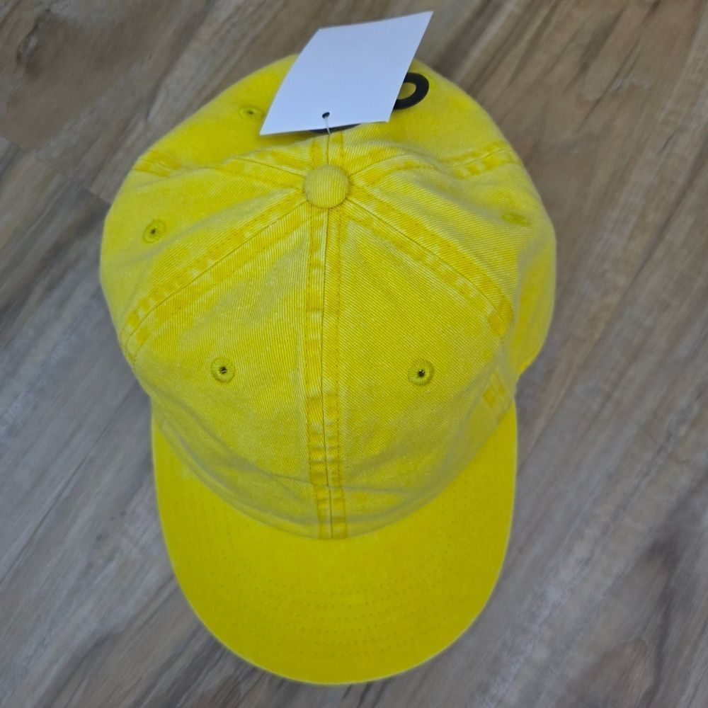 ☔️🩵NWT Yellow Unisex Cotton Low Profile Adjustable Baseball Hat - Picture 11 of 12